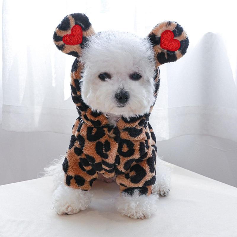 Pullover Dog Coat Dog Hoodies Dog Coat With Hood Dog Clothes Leopard Dog Hoodie