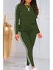 Solid Color Autumn Winter Ribbed Fashion Sportswear Set: European-American Casual Bestseller