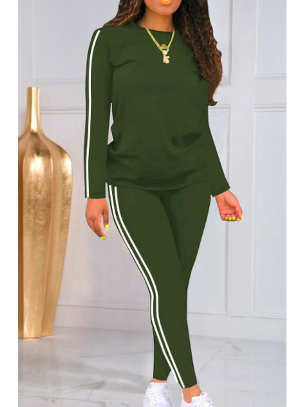 Solid Color Autumn Winter Ribbed Fashion Sportswear Set: European-American Casual Bestseller