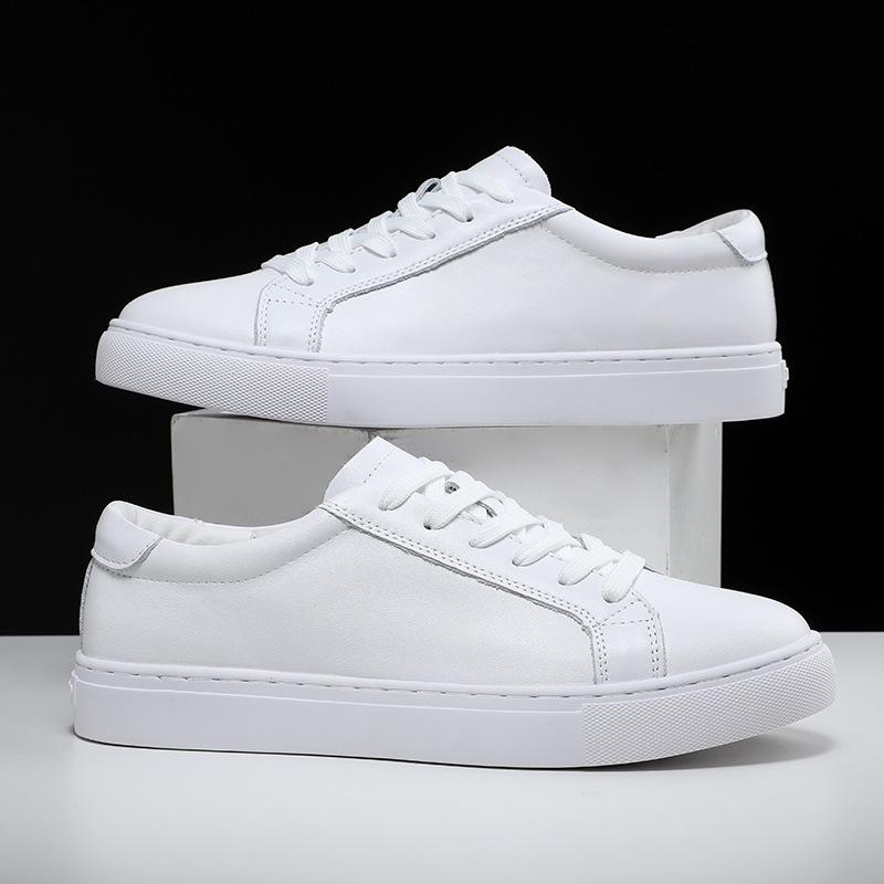 Men's soft soled Genuine leather business sports shoes spring autumn casual fashion versatile simple comfortable white shoes