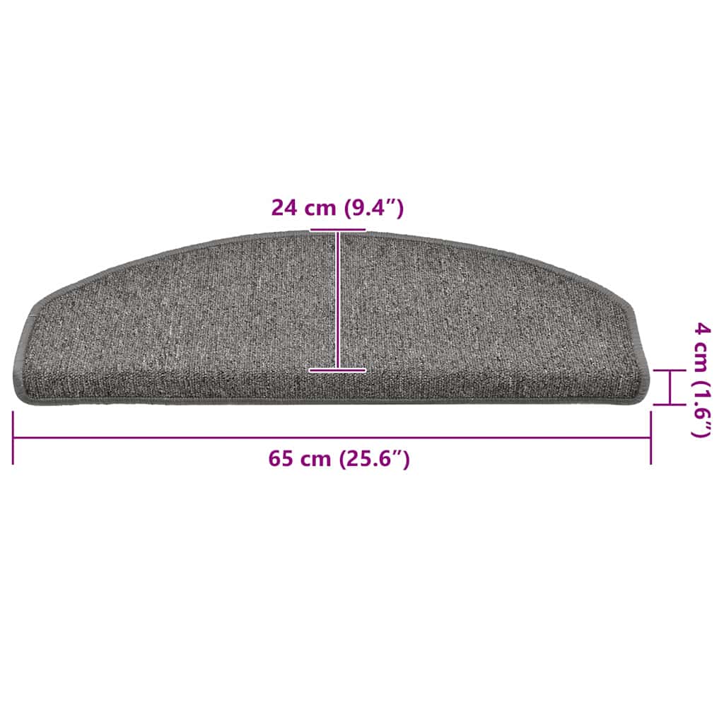Step Mats 30 Pcs. 65 X 24 X 4 Cm Dark Gray Semi Circular Large