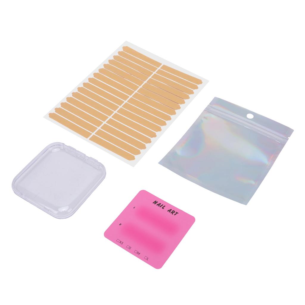 15 Sets Press On Nail Storage Boxes Dust Proof Thick Clear Fake Nail Display Containers with Adhesive Sticker for Home Salon