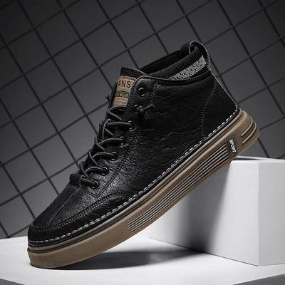 Autunno E Inverno Nuove Scarpe Casual Da Uomo Scarpe Alte In Pelle Scarpe Resistenti All'Usura Antiscivolo Scarpe Leggere Da Esterno Fondo Piatto
