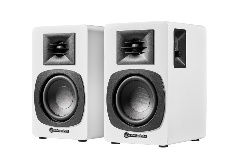 WH Active Speaker Bookshelf Speaker Record Player Bluetooth Speaker Compatible RCA Input Compatible PC TV Music White Audio-Technica AT-SP3X [Wired