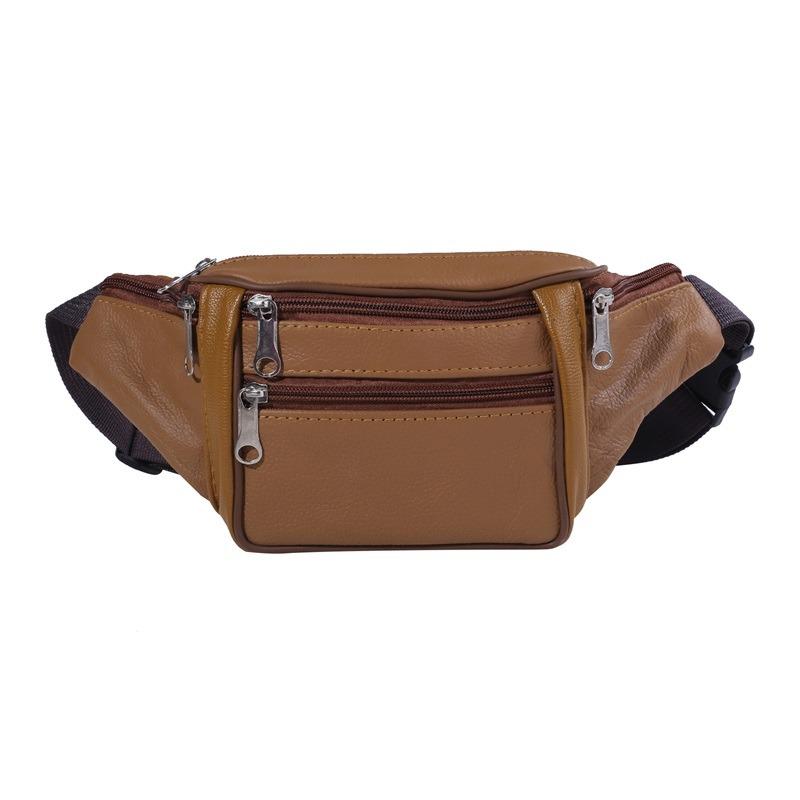 Fashion Men Genuine Leather Waist Packs Men Organizer Travel Waist Pack Necessity Waist Belt Mobile Phone Bag