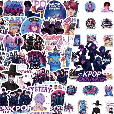 K-pop Łowcy Demonów Naklejki Anime Saja Chłopcy Grupa Wodoodporne Naklejki Dekoracyjne DIY na Laptop Gitarę Telefon Naklejki prezent dla fanów