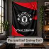 Personalized Wall Tapestry,Manchester United Custom Text, Soft Fabric Wall Art For Indoor Decoration