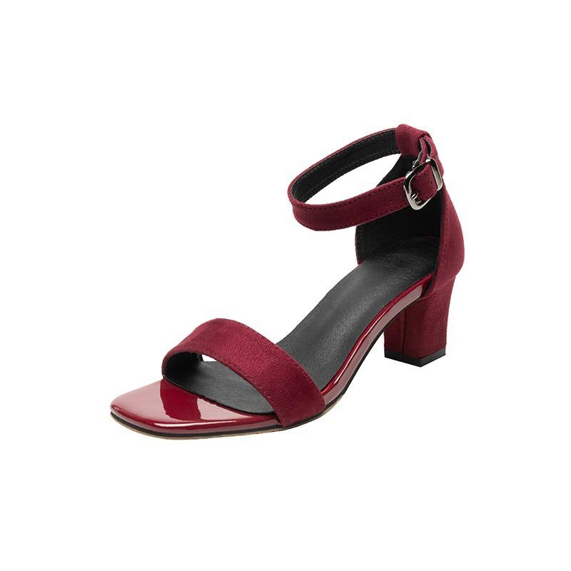 

Женские модные босоножки на высоком каблуке с квадратным носком и толстом каблуке. 41