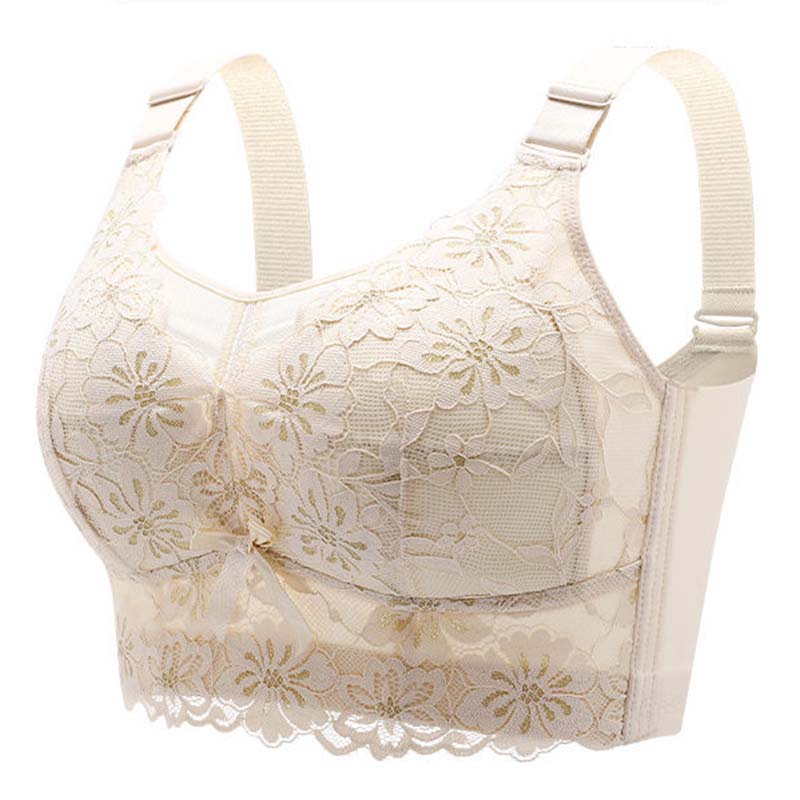 Large Breasts Show Small Without Steel Ring Latex Underwear Ladies Gathered Anti-sagging Adjustable Thin Section Bra