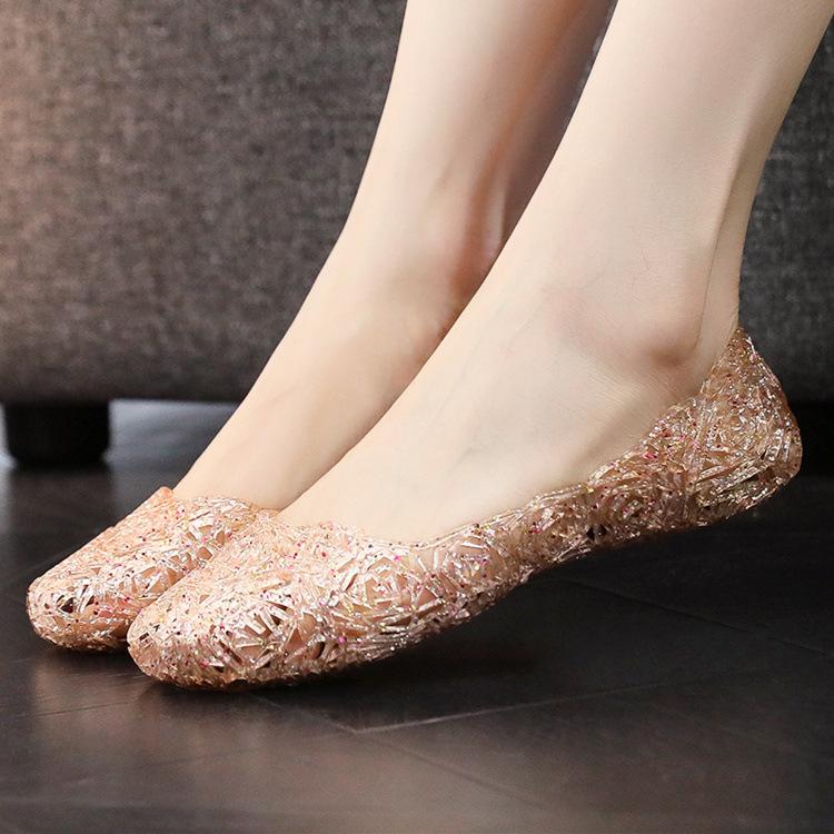 Summer Flat Heel Rose Mesh Jelly Sandals – Perforated Women s Beach Shoes 38 роза розовый