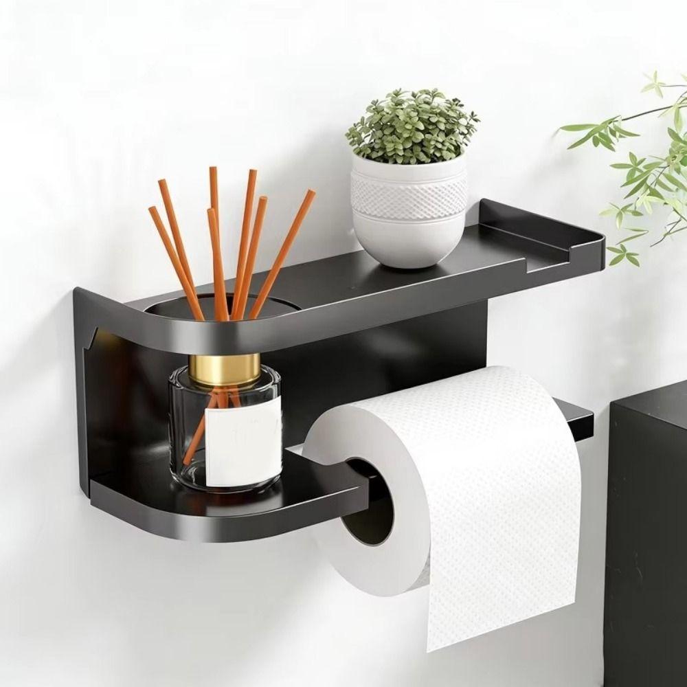 Space Saving Tissue Storage Rack Self Adhesive Seasoning Bottle Storage Rack for Bathroom