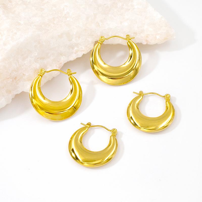 European Luxury 18K Gold-Plated Titanium Steel Earrings