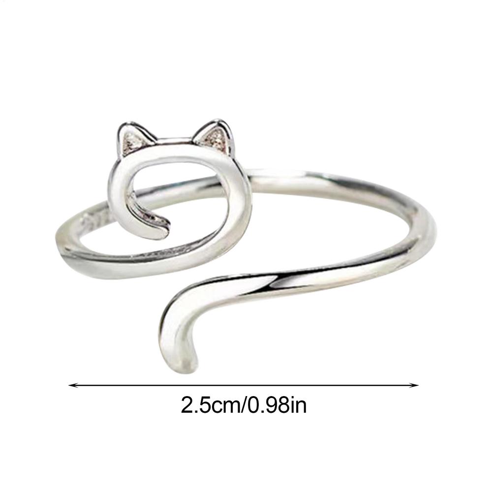 Adjustable Crochet Tension Cute Cat Ring, Beginner Knitting Crochet Hook Ring, Yarn Guide Finger Holders Thimbles Winder Tools