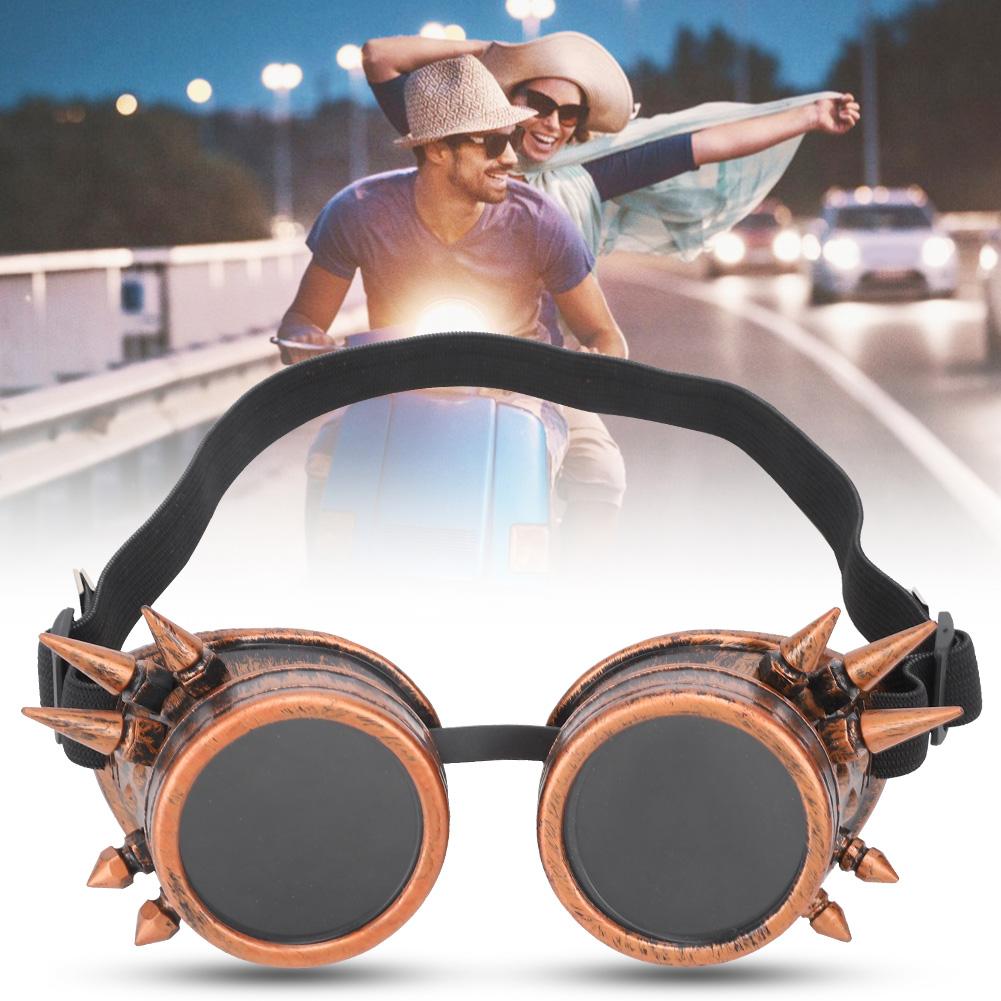 ABS Industrial Vintage Spiked Steampunk Unique Goggles Cycling Glasses Double Layer Windproof Sunglasses