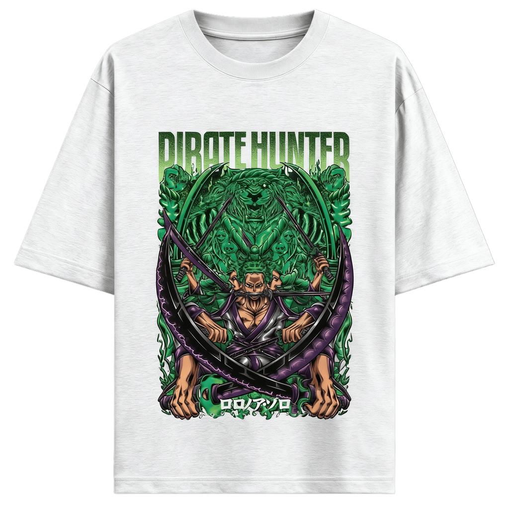 One Piece Anime PIRATE HUNTER Printing Oversized Cotton Tshirt Men and Women Harajuku Trend Y2K Casual Summer Absorb Sweat Tees