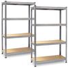 Metal Warehouse Shelving Unit Set of 2 Pcs 150 X 75 X 30 Cm Plonos Pl-700