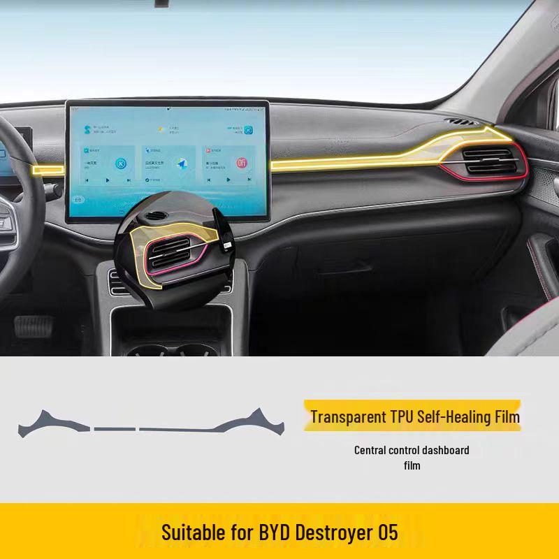 BYD Destroyer 05 Schalthebelkonsolen-Aufkleber (2022–2024) - Transparente TPU-Schutzfolie
