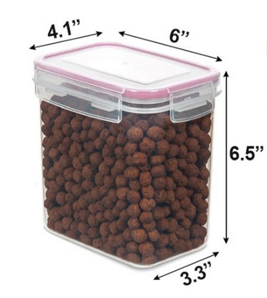 Vlhkosti a hmyzu odolná skladovací nádoba z plastu potravinářské kvality s vzduchotěsným uzávěrem