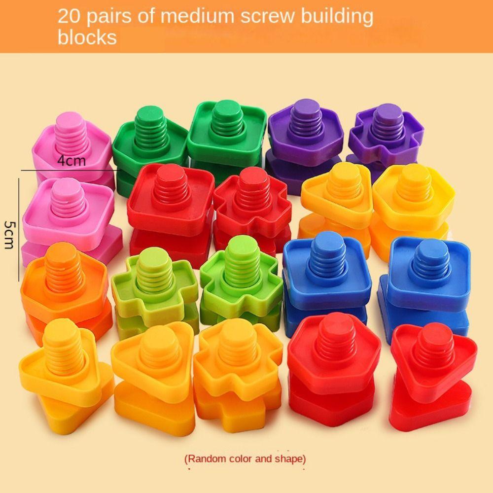 Screw Shape Screw Building Blocks Montessori Nut Shape Toys  Parent-Kid Interactive