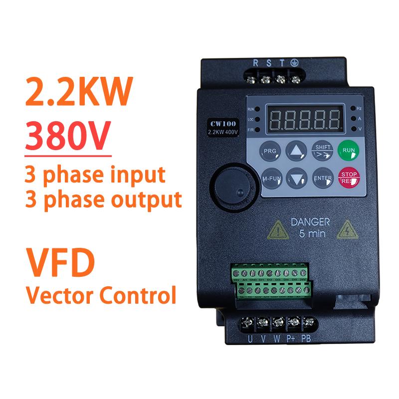 0.75KW/1.5KW/2.2KW 1/2/3HP 380V VFD Economical Variable Frequency Drive Converter Motor Speed Vector Control Small Inverter