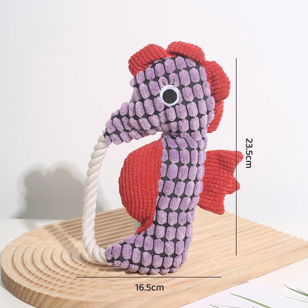 Pet Dog Plush Toy Interactive Dog Squeak Toys Bite Resistant Puppy Grinding Teeth Toy Funny Pet Seahorse Toy Dog Accessories фиолетовый