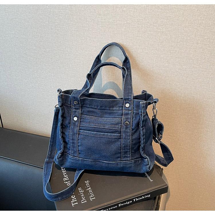 2025 Summer Ins Korean Version Canvas Bag Popular Denim Shoulder Messenger Bag Japanese Casual Handbag Women