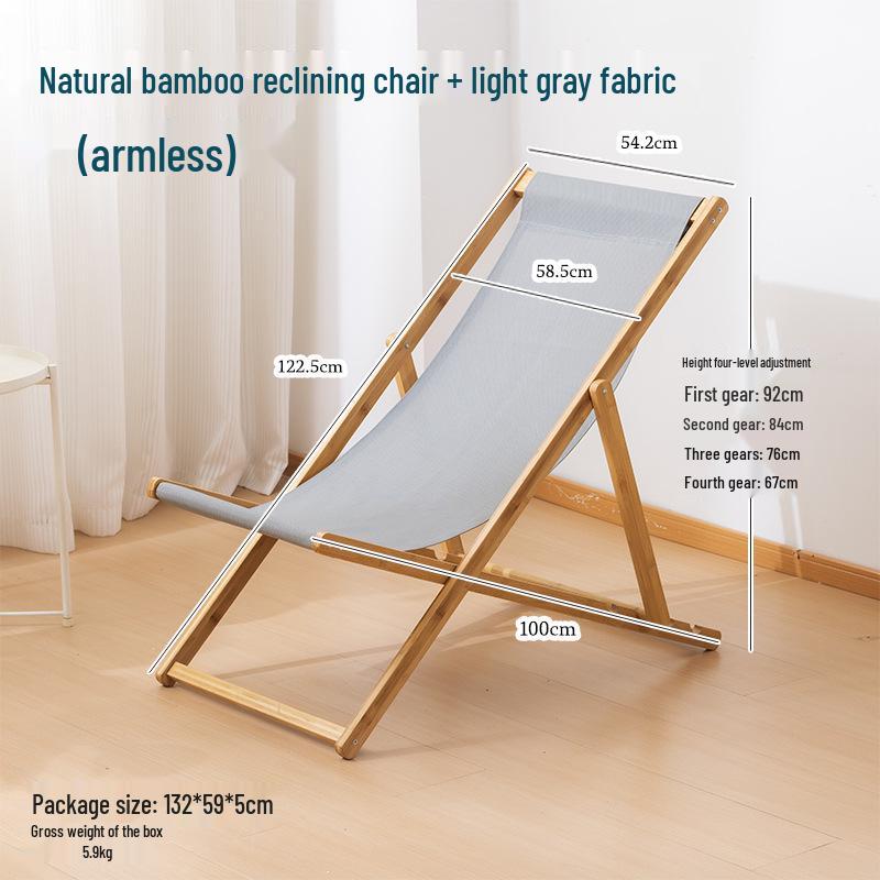 Premium Widened Bamboo Folding Lounge Chair for Home & Outdoor Use - Reinforced & Cool for Summer Relaxation