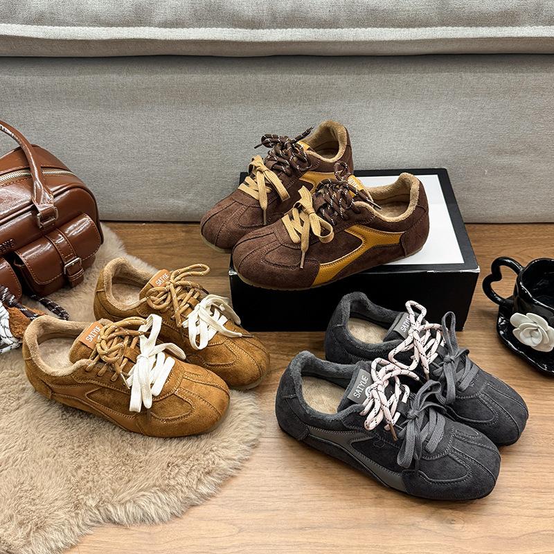 Keep Version~ Inner Height Increase 5cm Leather Retro Forrest Gump Shoes Women's 2025 Autumn and Winter New Casual Moral Training Shoes Tide