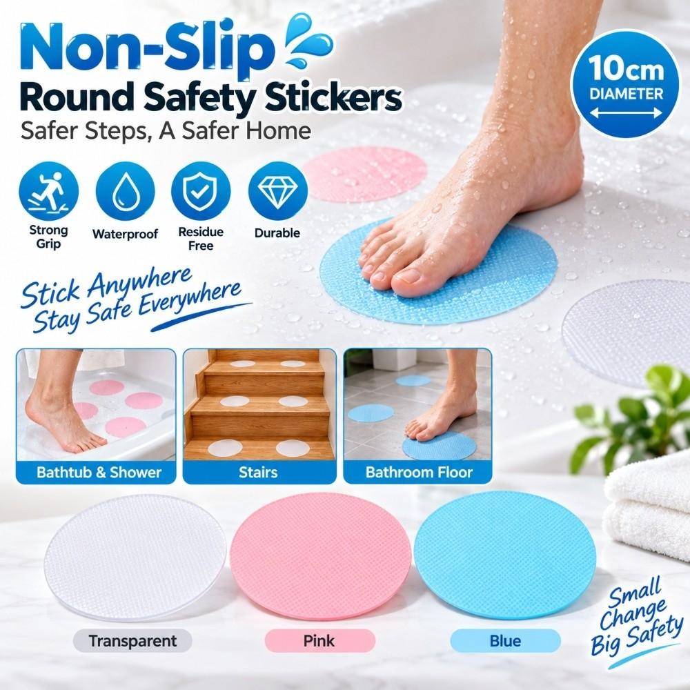 24 PCS Round Shape Non Slip Sticker Anti Slip Shower Tape  Bathroom Bathtub Shower Stairs