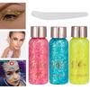 Body Glitter Gel Waterproof Glitter Gel Makeup Set Body Glitter Gel Sequin Glitter Eyeshadow Glitter Body Gel for and Parties Set, Kit, 3-Color Gel,