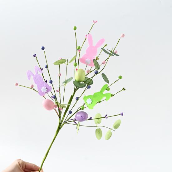 Künstliche Osterhasen-Stecker Frühling Florale Baumzweige mit Ostereiern Fake Zweigstiele für Blumenarrangement Tischdekoration Heimvasen-Dekor