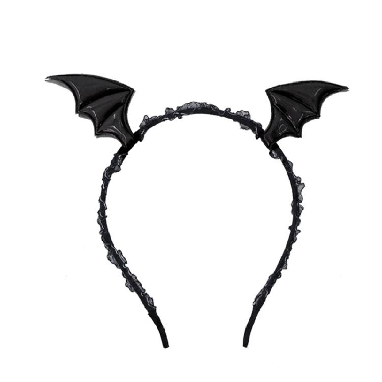 Adults Devil Costumes Set Accessories Devil Bat Headband Flower Lace Choker for Role Play Halloween Cosplay Party Props