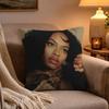 Hot Singer AAnnahstasia Pillow Case Soft Plush Cushion Cover Double Print and Invisible Zipper for Sofa Home Car Use