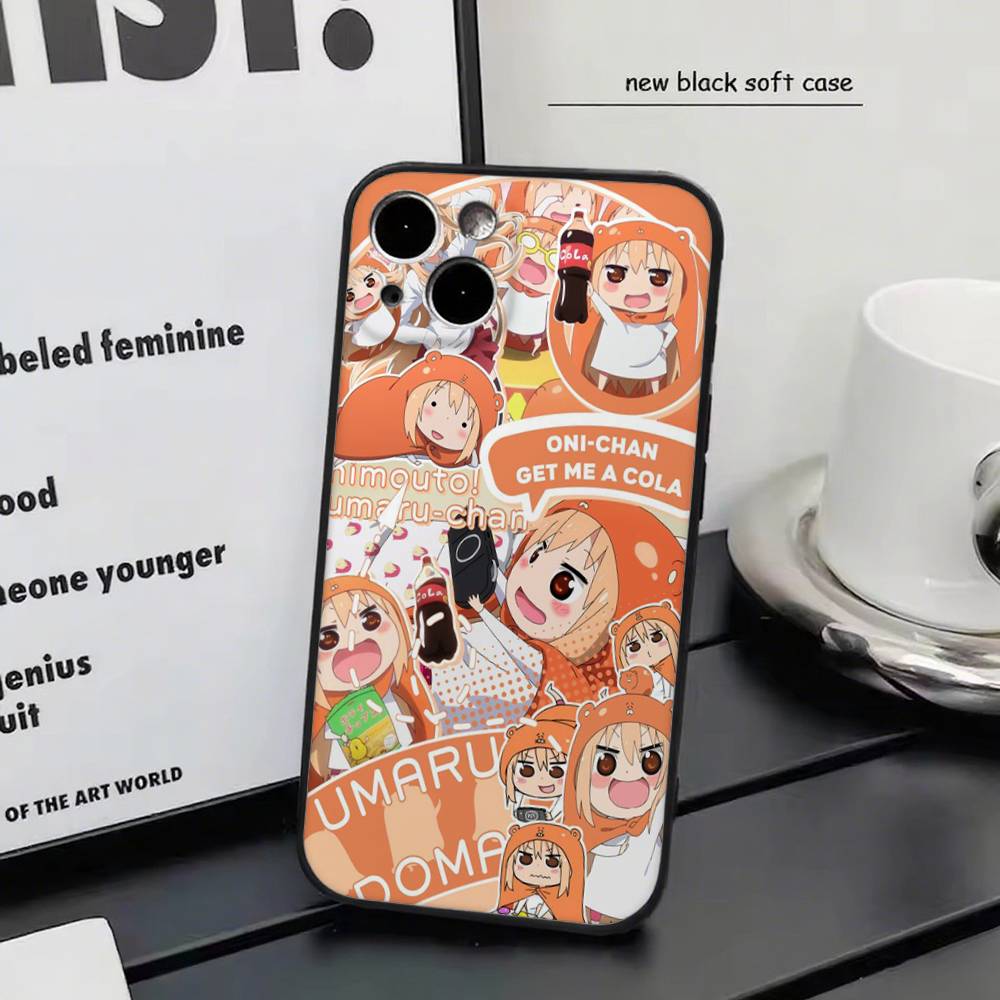 

Doma Umaru Для iPhone 13,17,11,12,16,14,15,Plus,Pro Max Мягкий Силиконовый Черный Чехол для Телефона iphone 15 Pro