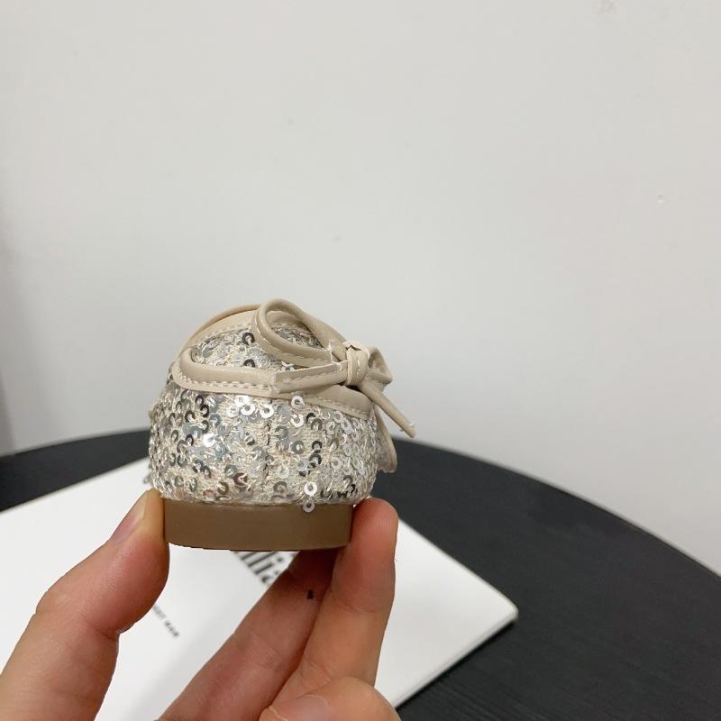 Girls' Bowknot Princess Shoes Baby Girl's Sequined Small Leather Shoes Soft Sole Non-slip Shoes