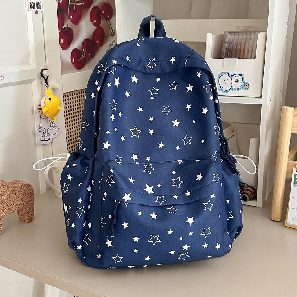 Schoolbag Korean version ins college style printed backpack female simple sweet backpack large capacity campus student lightweight schoolbag