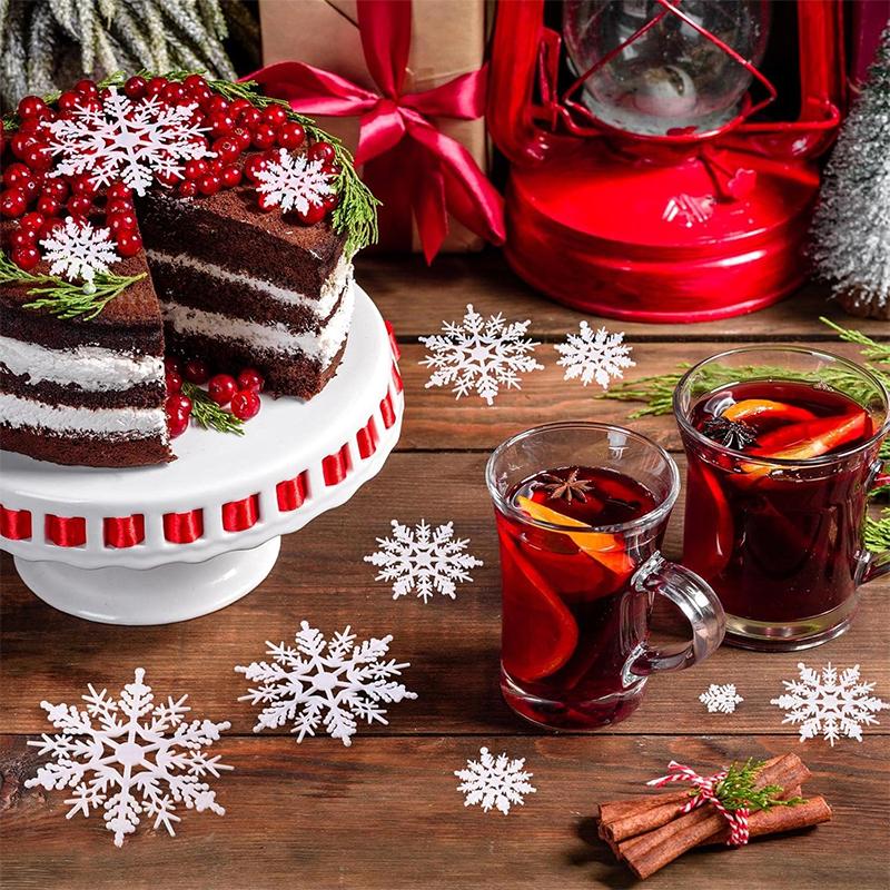 White Christmas Snowflake Decoration Plastic Snowflake Hanging Xmas Tree Craft for Home Party Decor New Year 2026 Gifts Ornament