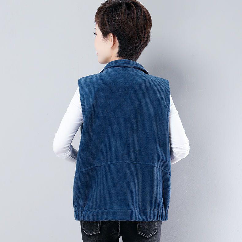 Plus Size Corduroy Vest Jacket for Women, Casual Outerwear