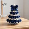 Decorative Yarn Tree for Bookshelves DIY Crochet Christmas Kit Beginner-Friendly Xmas Craft Kit with Bow Handmade Fairy Tale Project And Faux