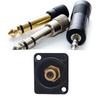 RCA Panel Mount Solder Adapter RCA Female to Solder Terminal AV Connector for TV Audio Game Machine Black Core