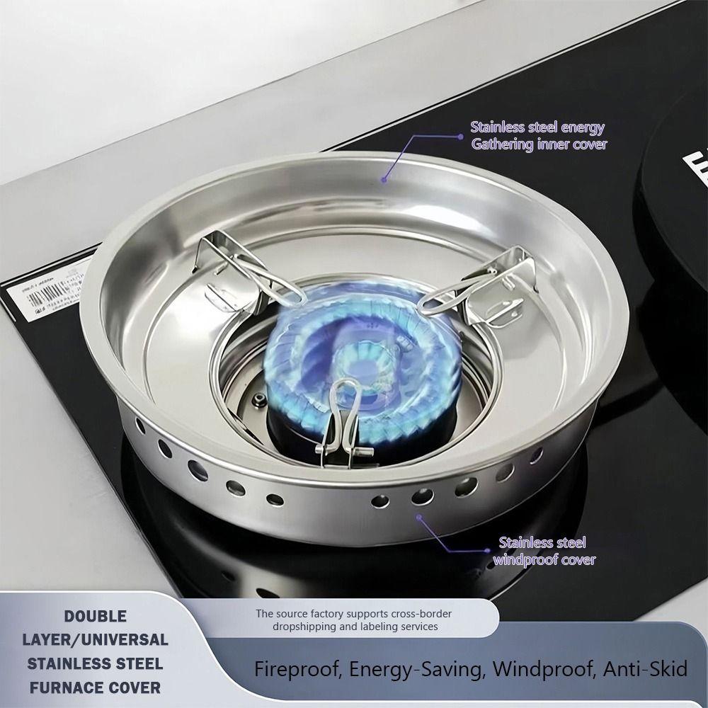 Windproof Gas Stove Rack Stainless Steel Camping Wind Shield  Open Flame Cooking