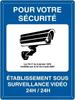 Hisun Tin Sign HD Tin Sign Bilingual Security Warning Wall Decor  Retro French  English Video Surveillance Metal Poster for Business Home