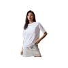 Calvin Klein Embroidered Square Logo Cotton Loose Short Sleeve T-Shirt Women Tops Moonlight-White J223466