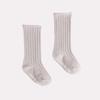 Baby Anti-Slip Long Tube Socks Solid Color Vertical Striped Cotton Knit Socks for Toddlers