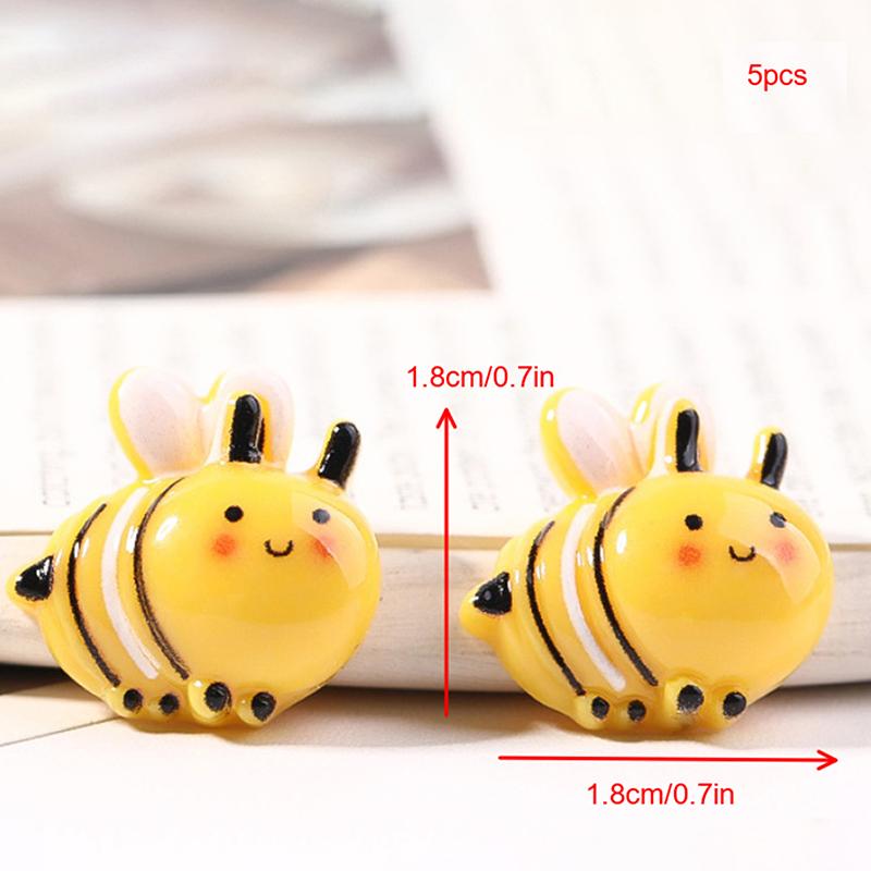 5Pcs Cartoon Bee Ladybug Cute Resin Jewelry Making Diy Decorative Accessories
