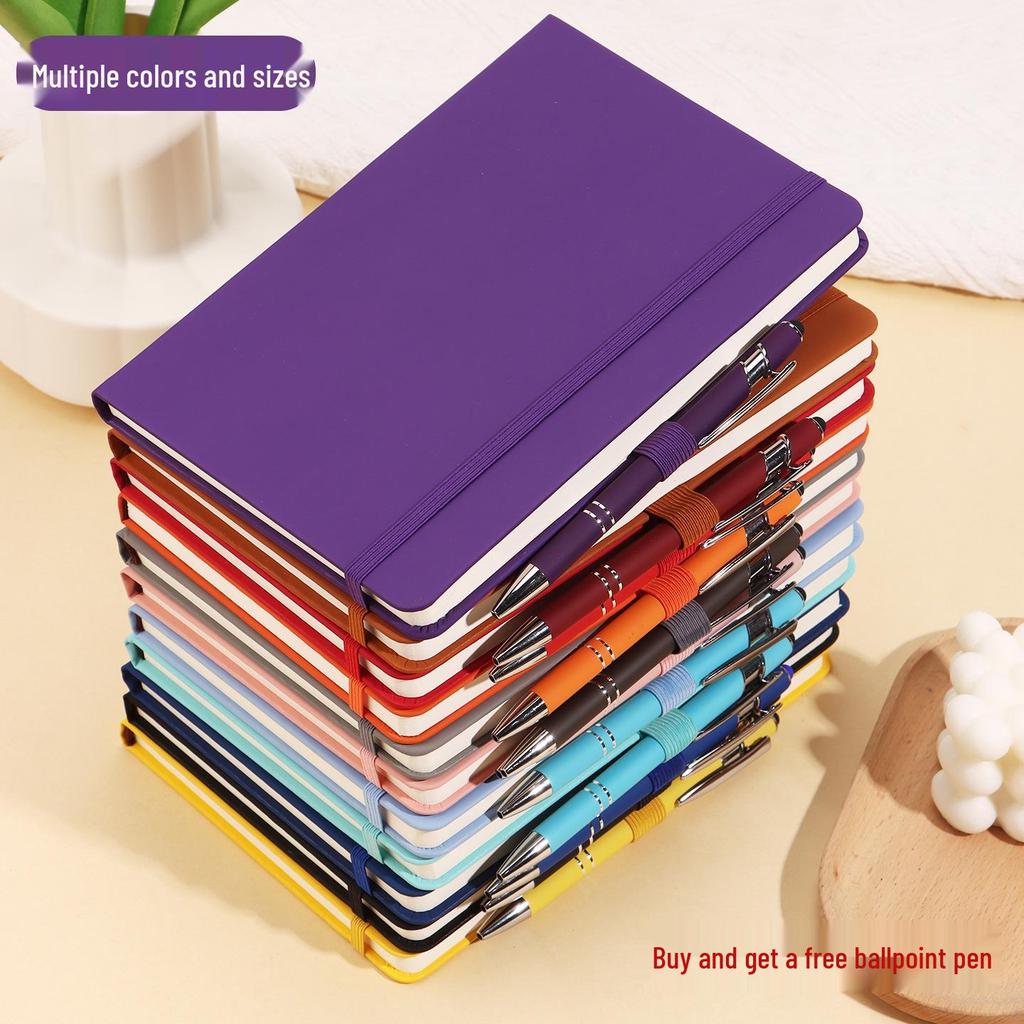 Cross-border A5 Simple PU Hard Cover Business Notebook with Custom Logo