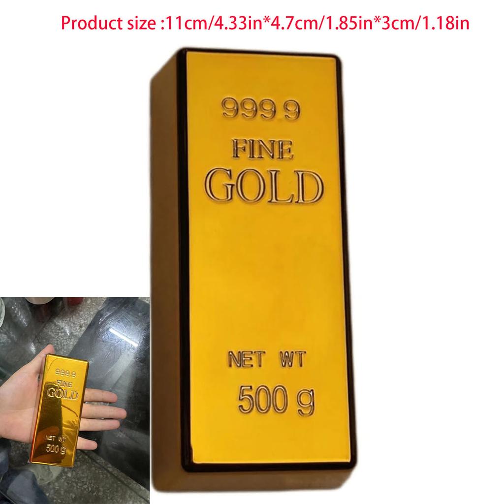 Fake Gold Bar Creative Golden Brick Simulation Hollow Gold Bullion Movie Prop Novelty Joke Gift Decorative Prop For Party Toy