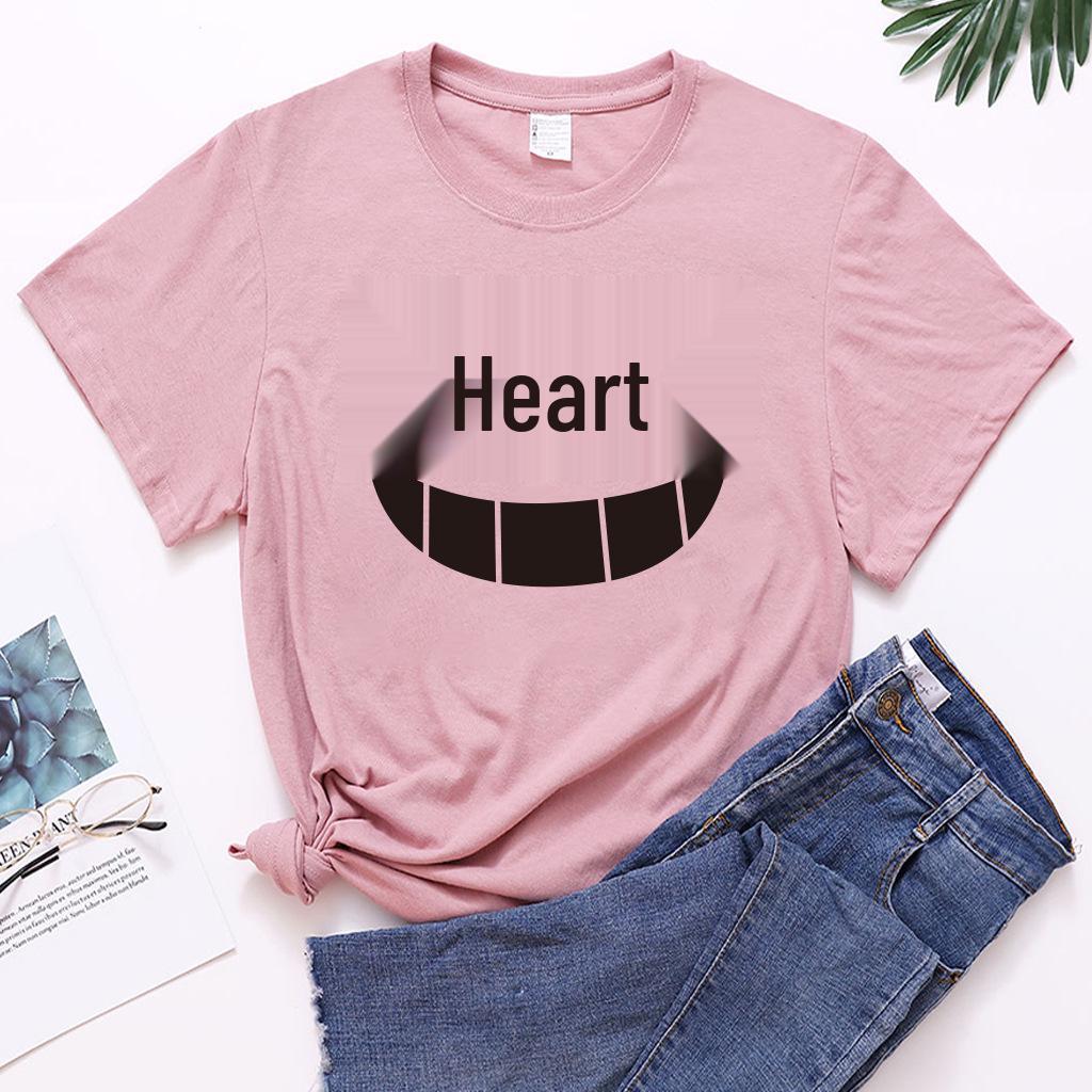 Unisex European-American Plus Size T-shirt with Evil Funny Face Art Print