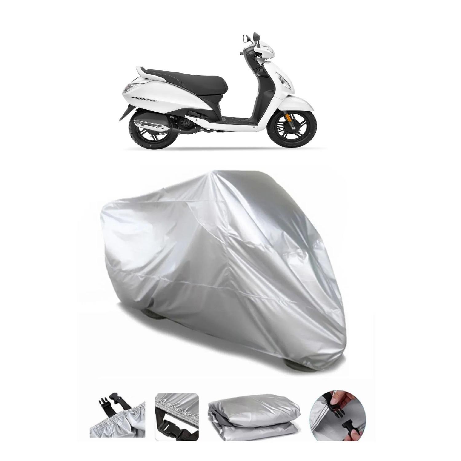 

Tvs Jupiter Gray Waterproof Motorcycle Cover Premium