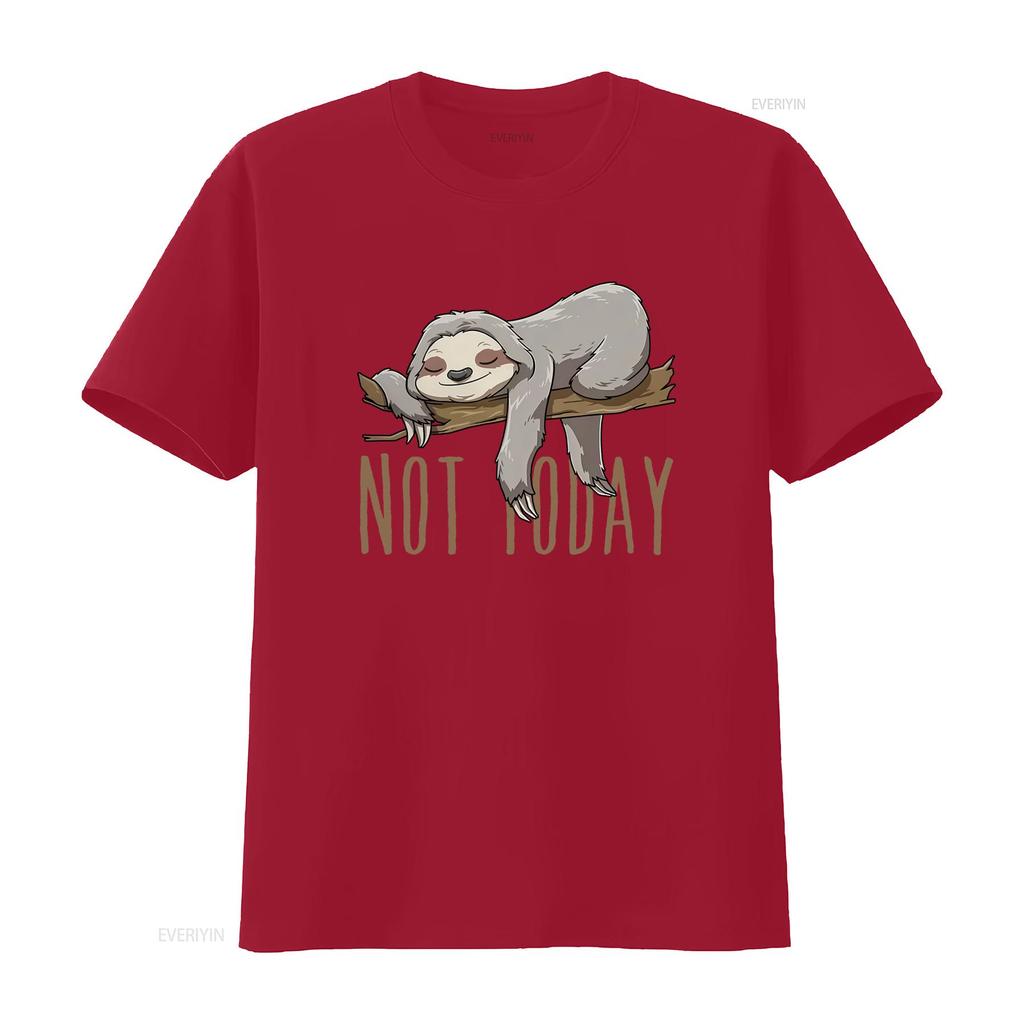 Cute Sleeping Sloth Design T Shirt Not Today Motif Available in All Sizes DSN 221121 vintage Washed Casual designer clothes